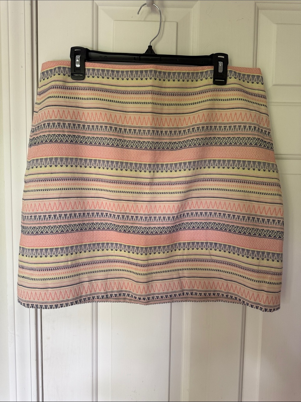 LOFT Pastel Striped Mini Skirt - Pink, Cream & Gray